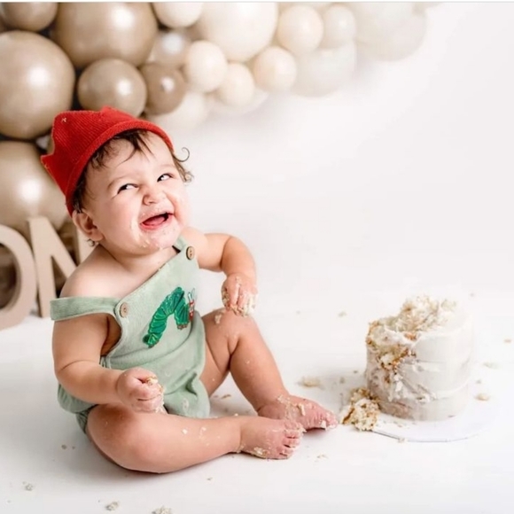 The Very Hungry Caterpillar First Second Birthday Cake Smash Romper Crown Set - Picture 12 of 16